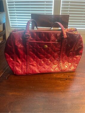 Coach Pink Patent Signature Satchel